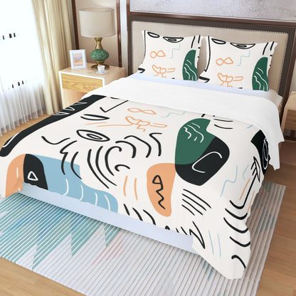 Three Piece Duvet Bedding Set Art Forms