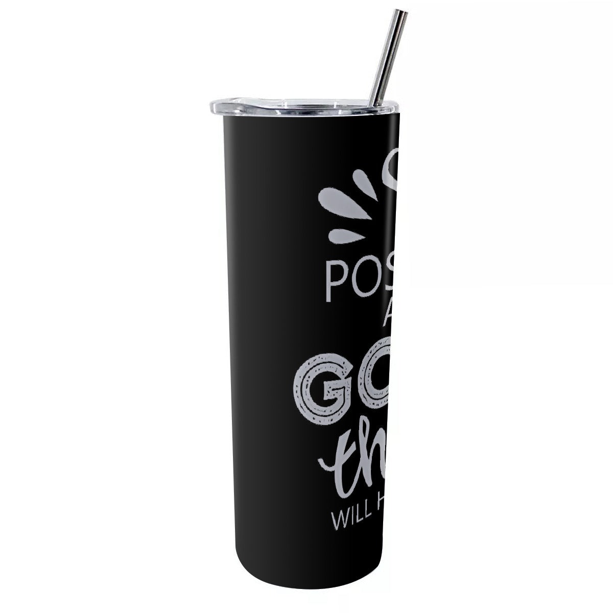 Glitter Tumbler With Stainless Steel Straw 20oz