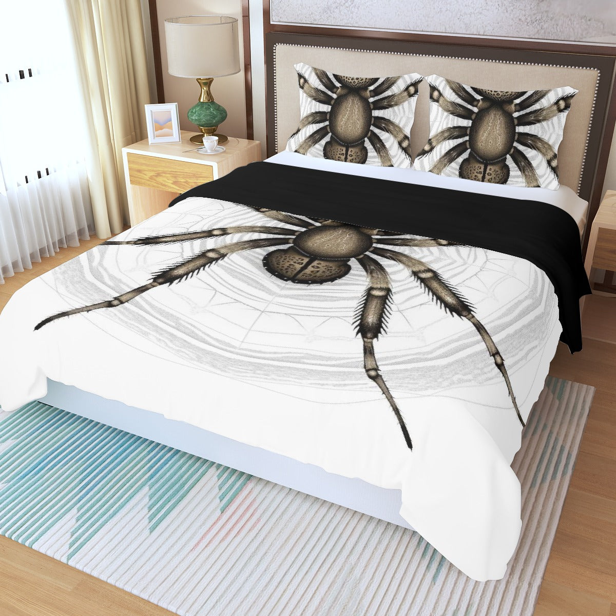 Three Piece Duvet Bedding Set Big Spider