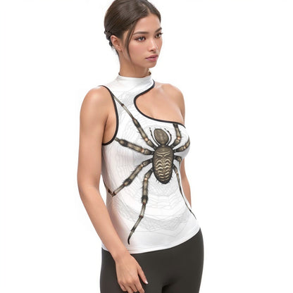 Women's Halter Sleeveless Asymmetrical Tank Top