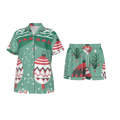 Holiday Women's Imitation Silk Pajama Set With Short Sleeve