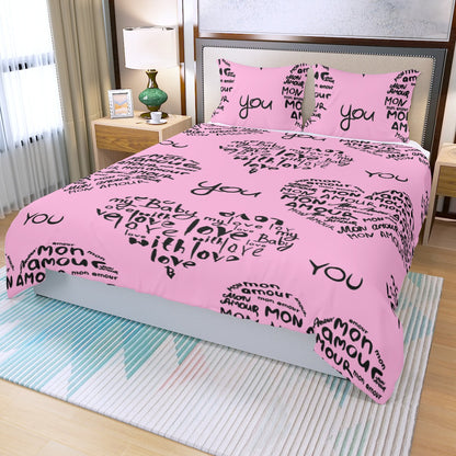 Three Piece Duvet Bedding Set Love in Many Languages