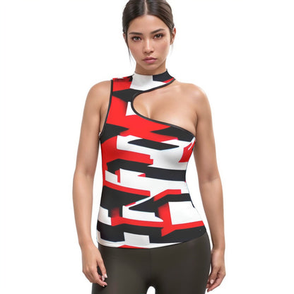 Women's Halter Sleeveless Asymmetrical Tank Top