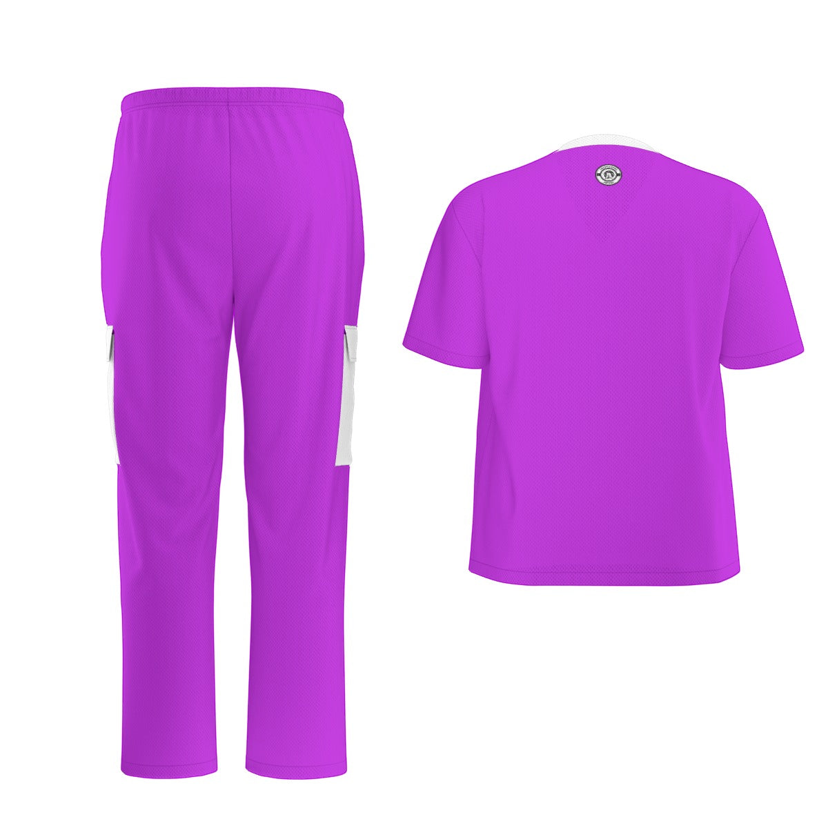 Unisex Scrub Set Birdseye Purple and White