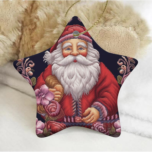 Pentagram Shape Christmas Ceramic Decoration Ornaments