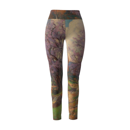 Women's High Waist Leggings | Side Stitch Closure "Purple Sky"