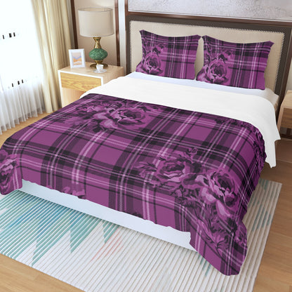 Three Piece Duvet Bedding Set Purple