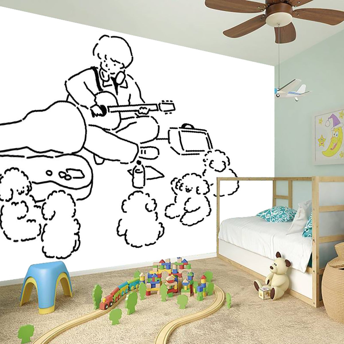 Wall Stickers Man an his Dogs