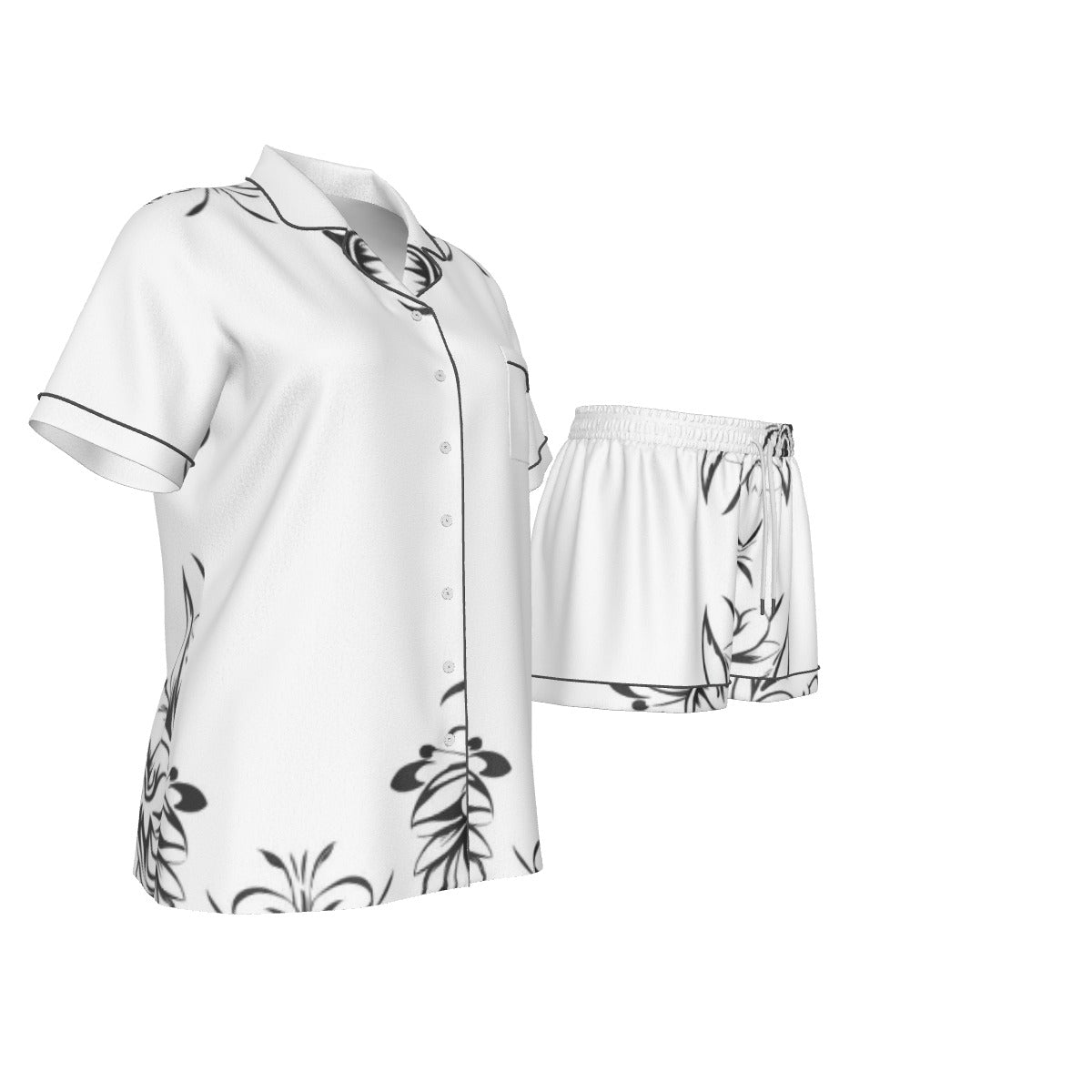 Holiday Women's Imitation Silk Pajama Set With Short Sleeve