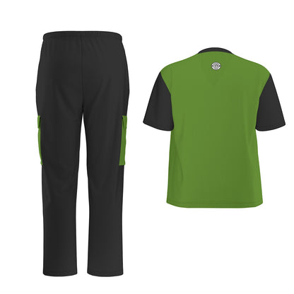 Unisex Scrub Set Birdseye Green and Black