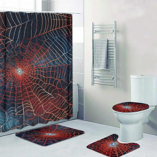 Four-piece Bathroom Red and Blue Web