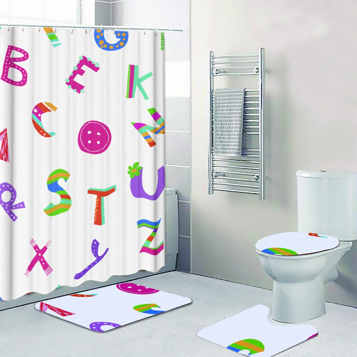 Four-piece Bathroom Alphabet in Color