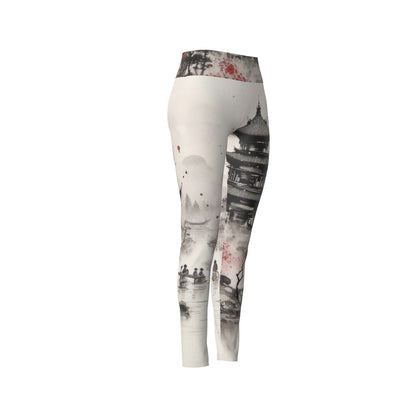 Women's High Waist Leggings | Side Stitch Closure Leggings "Dynasty"