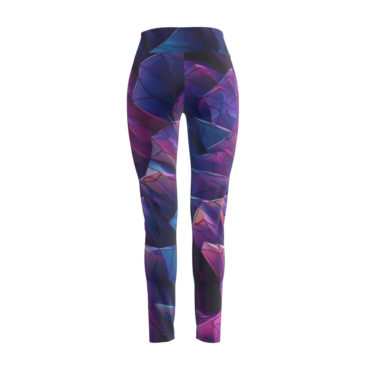 Women's High Waist Leggings | Side Stitch Closure "Purple and Blue"