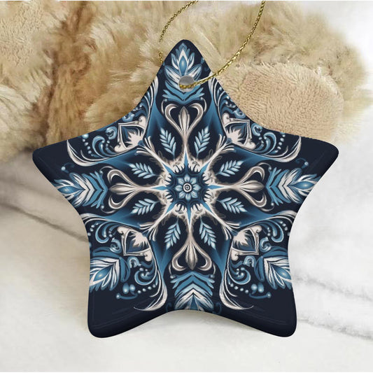 Pentagram Shape Christmas Ceramic Decoration Ornaments