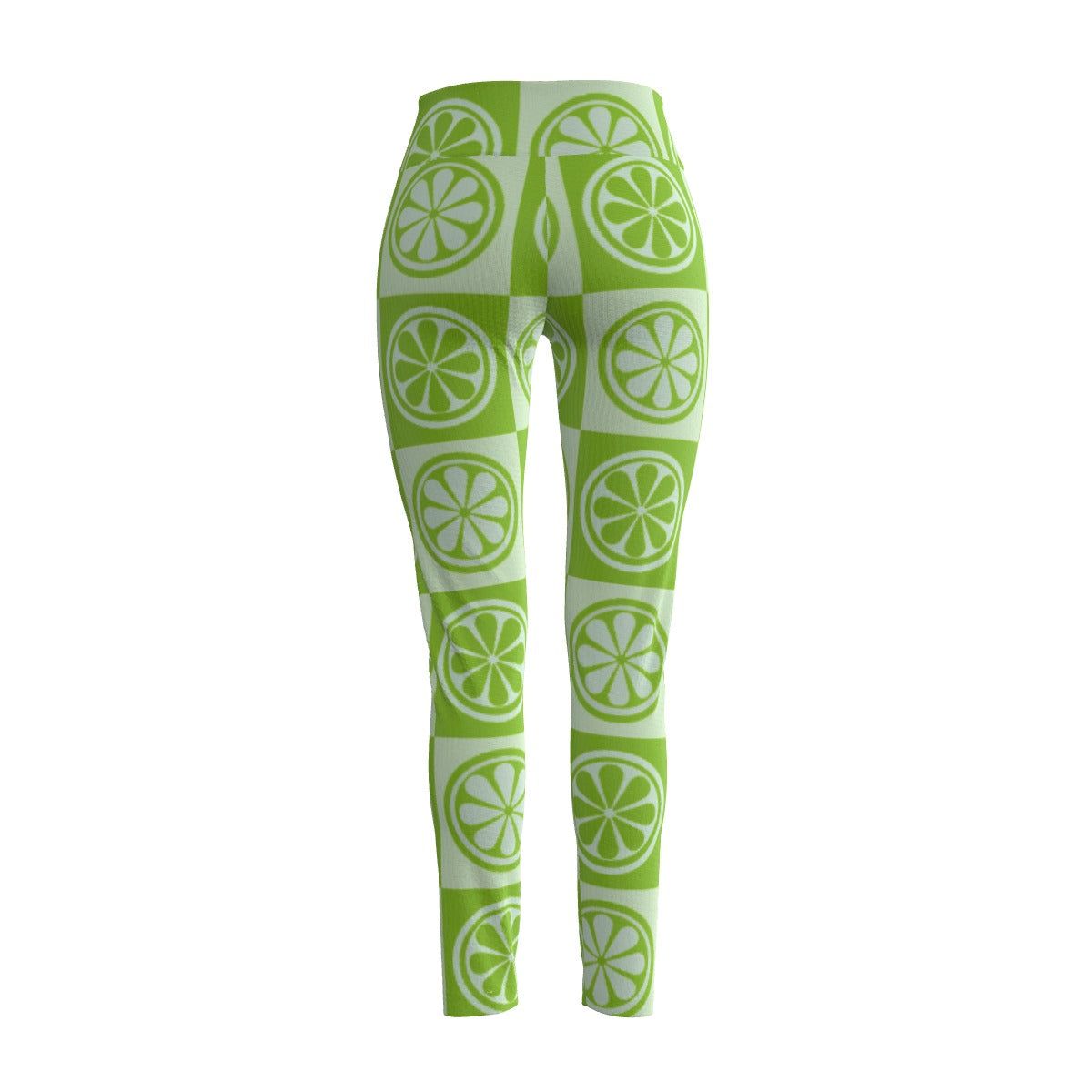 Women's High Waist Leggings | Side Stitch Closure "Green Lime"