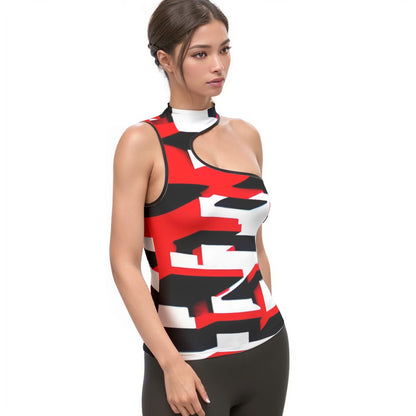 Women's Halter Sleeveless Asymmetrical Tank Top