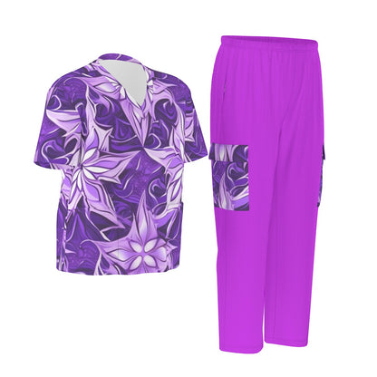 Unisex Scrub Set Birdseye Purple Designs