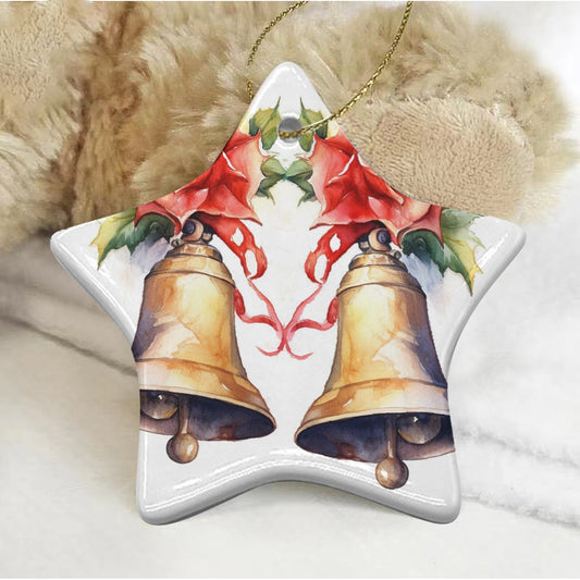 Pentagram Shape Christmas Ceramic Decoration Ornaments