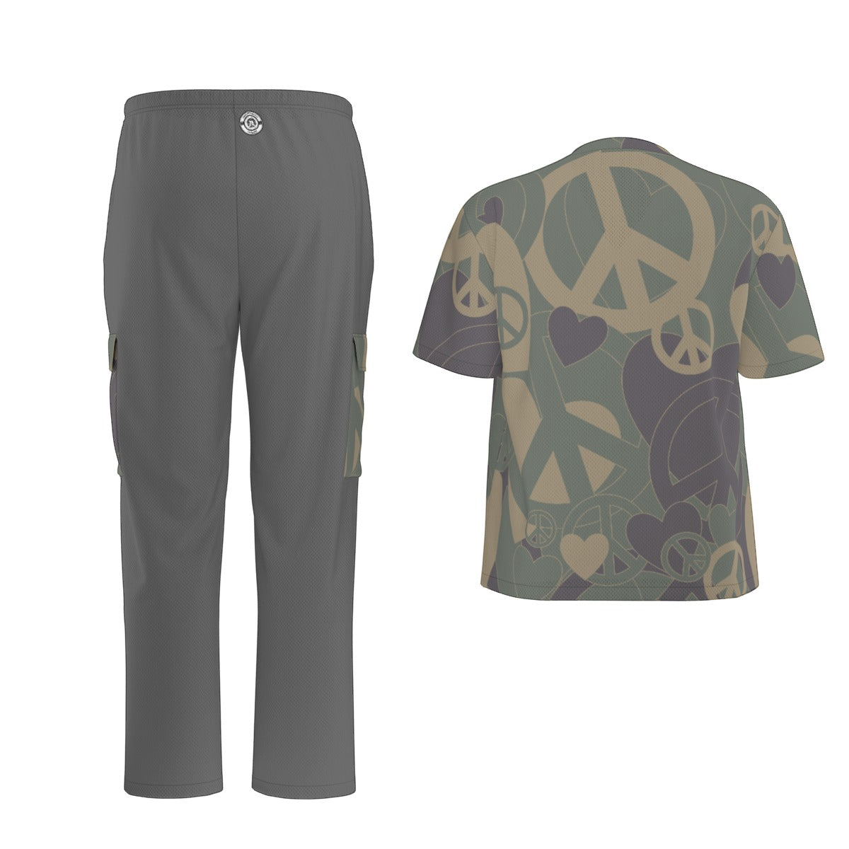 Unisex Scrub Set Birdseye Camo Peace