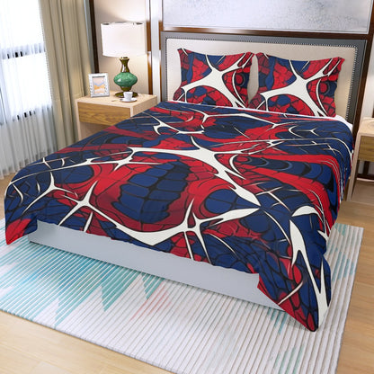 Three Piece Duvet Bedding Set Red white and blue Web