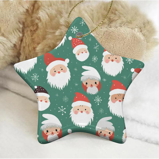 Pentagram Shape Christmas Ceramic Decoration Ornaments