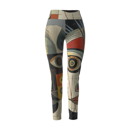 Women's High Waist Leggings | Side Stitch Closure "Art Deco"