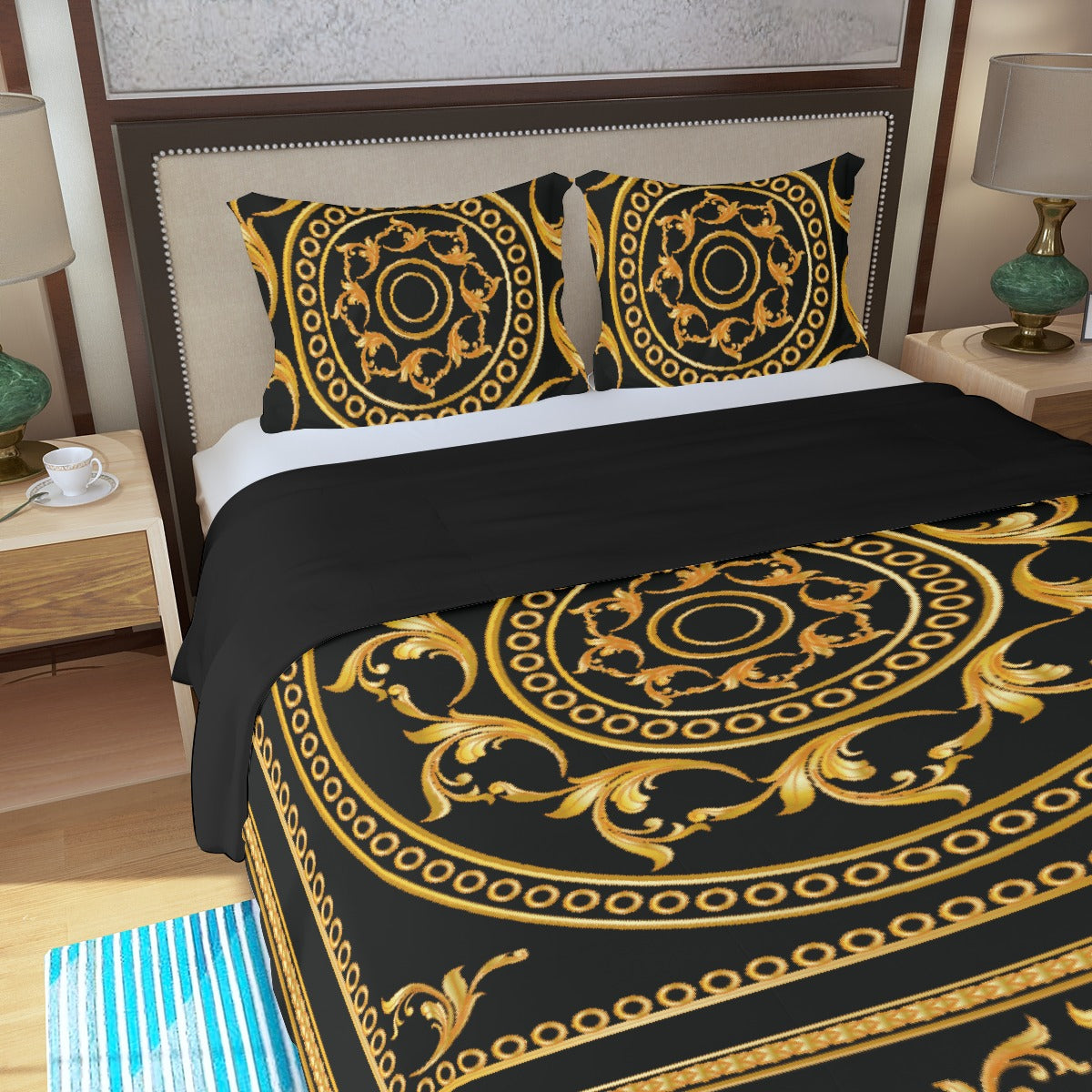 Three Piece Duvet Bedding Set Medallion