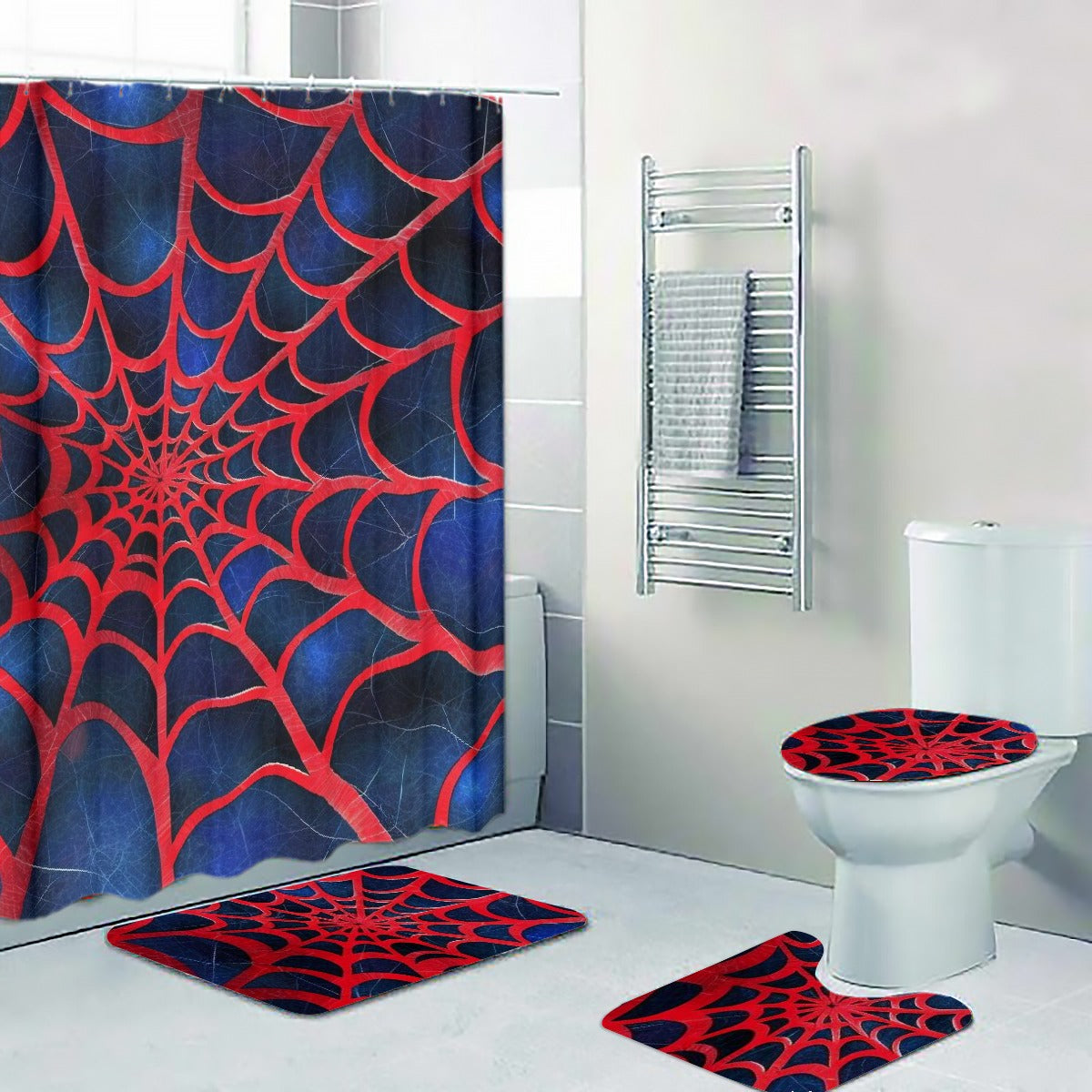 Four-piece Bathroom Red Spider Web