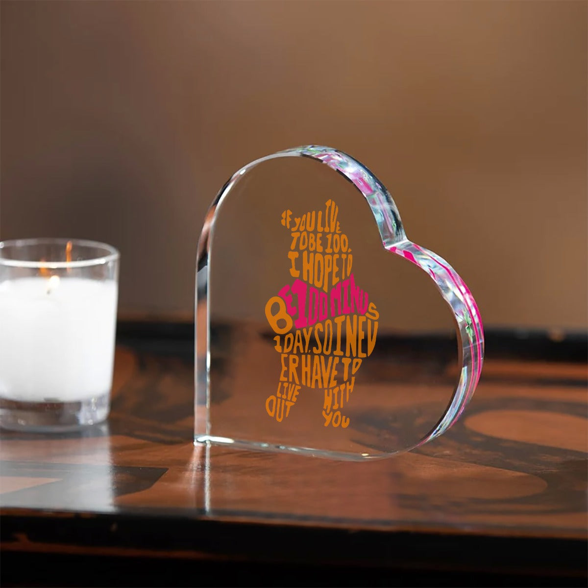 Heart Shaped Acrylic Desktop Ornament