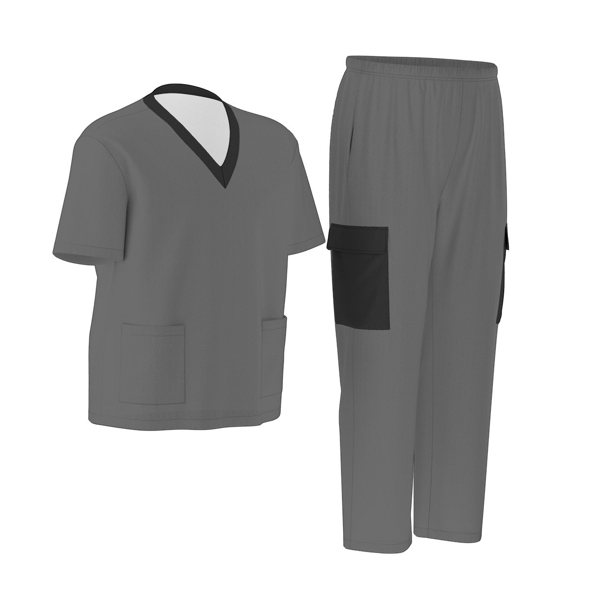 Unisex Scrub Set Birdseye Black and Gray