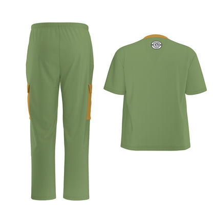 Unisex Scrub Set Birdseye Green and Orange