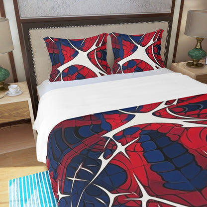 Three Piece Duvet Bedding Set Red white and blue Web