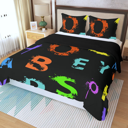 Three Piece Duvet Bedding Set Alphabet Soup