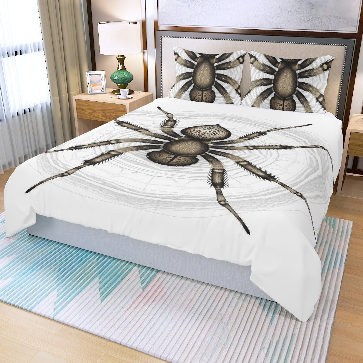 Three Piece Duvet Bedding Set Big Spider