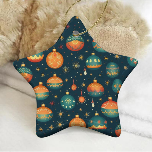 Pentagram Shape Christmas Ceramic Decoration Ornaments