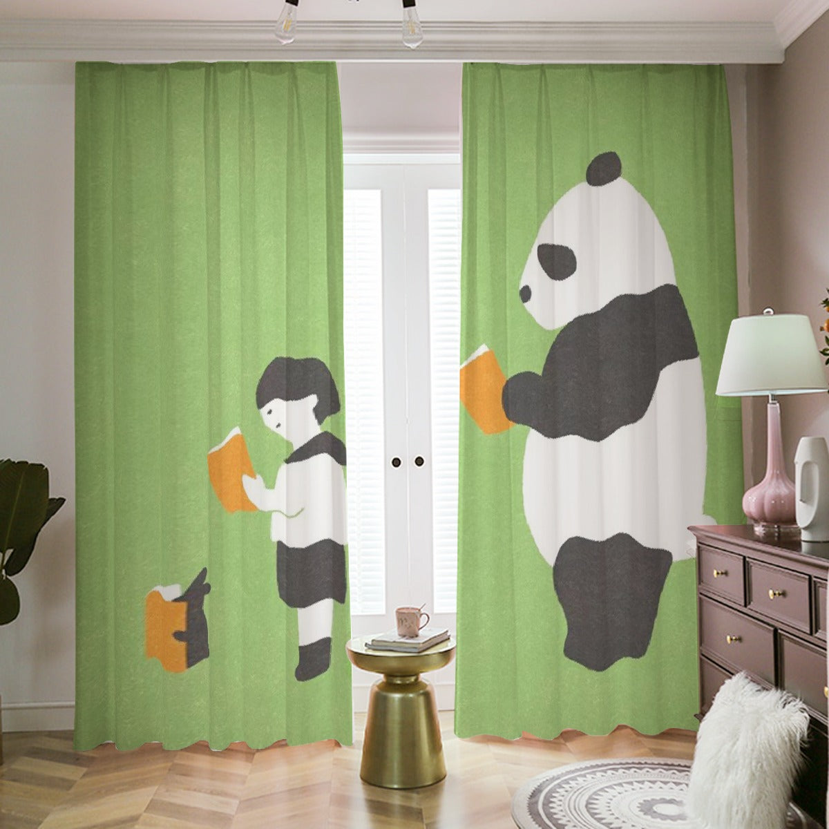 Blackout Curtains with Hooks Pandas