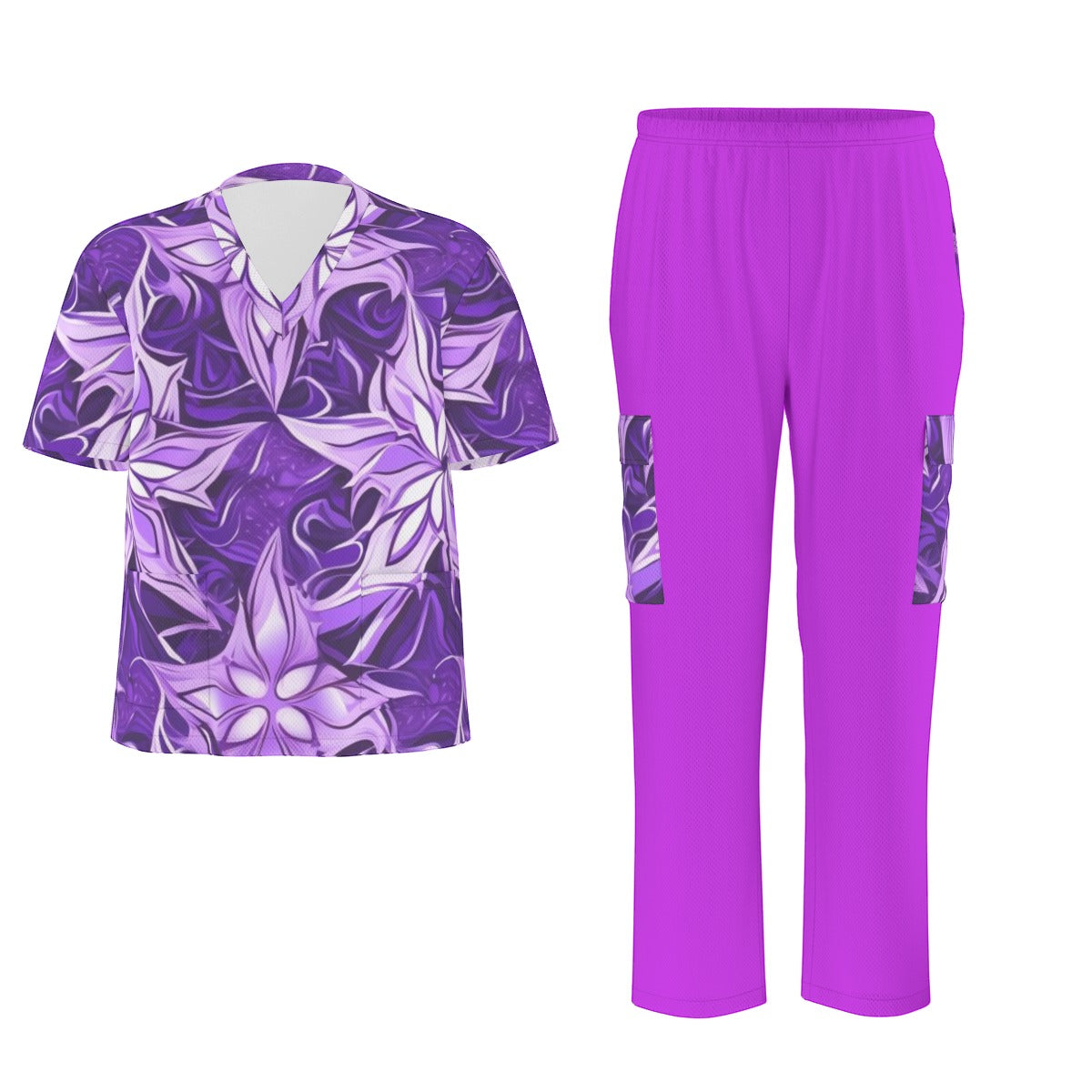 Unisex Scrub Set Birdseye Purple Designs