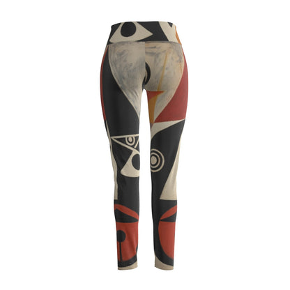 Women's High Waist Leggings | Side Stitch Closure "Art Deco"