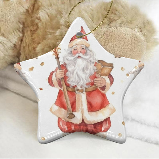 Pentagram Shape Christmas Ceramic Decoration Ornaments