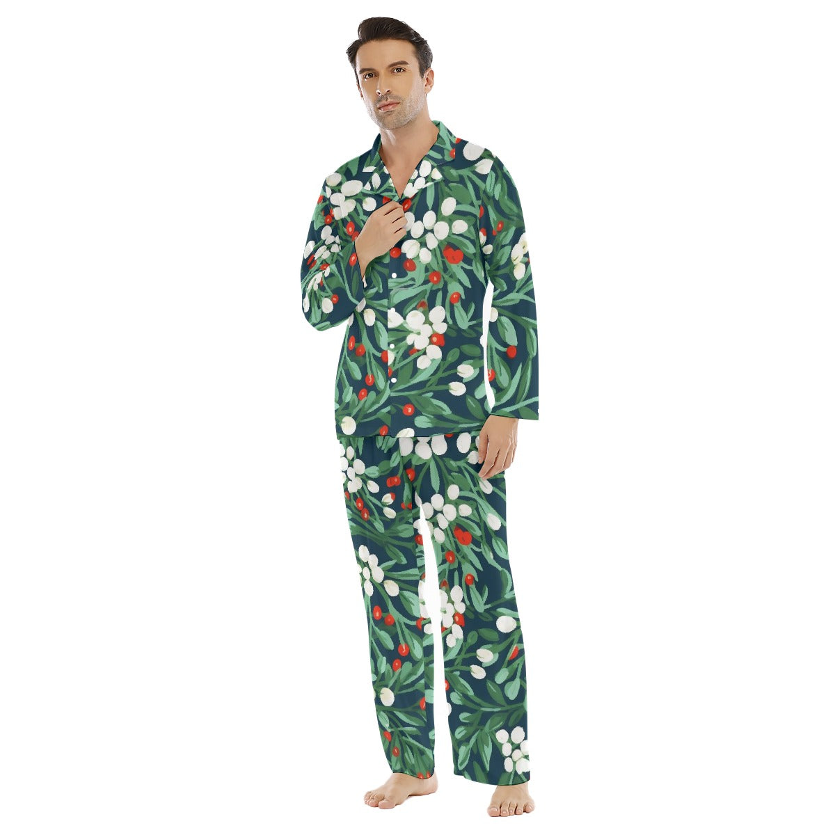 Holiday Men's Lapel Pajama Set