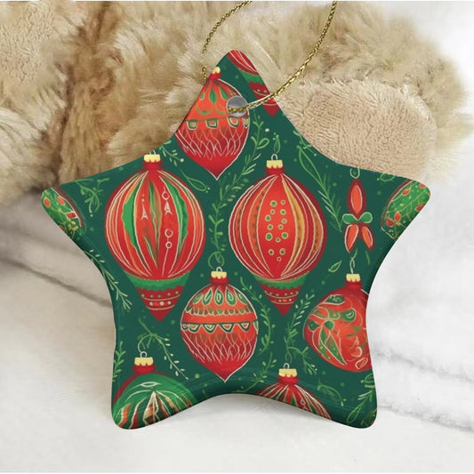 Pentagram Shape Christmas Ceramic Decoration Ornaments