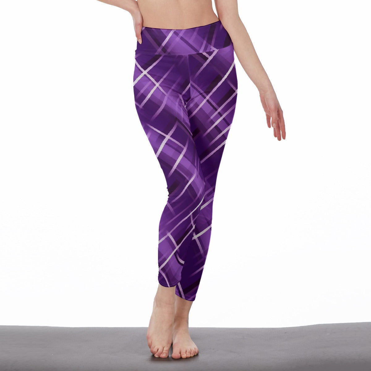 Women's High Waist Leggings | Side Stitch Closure "Purple"