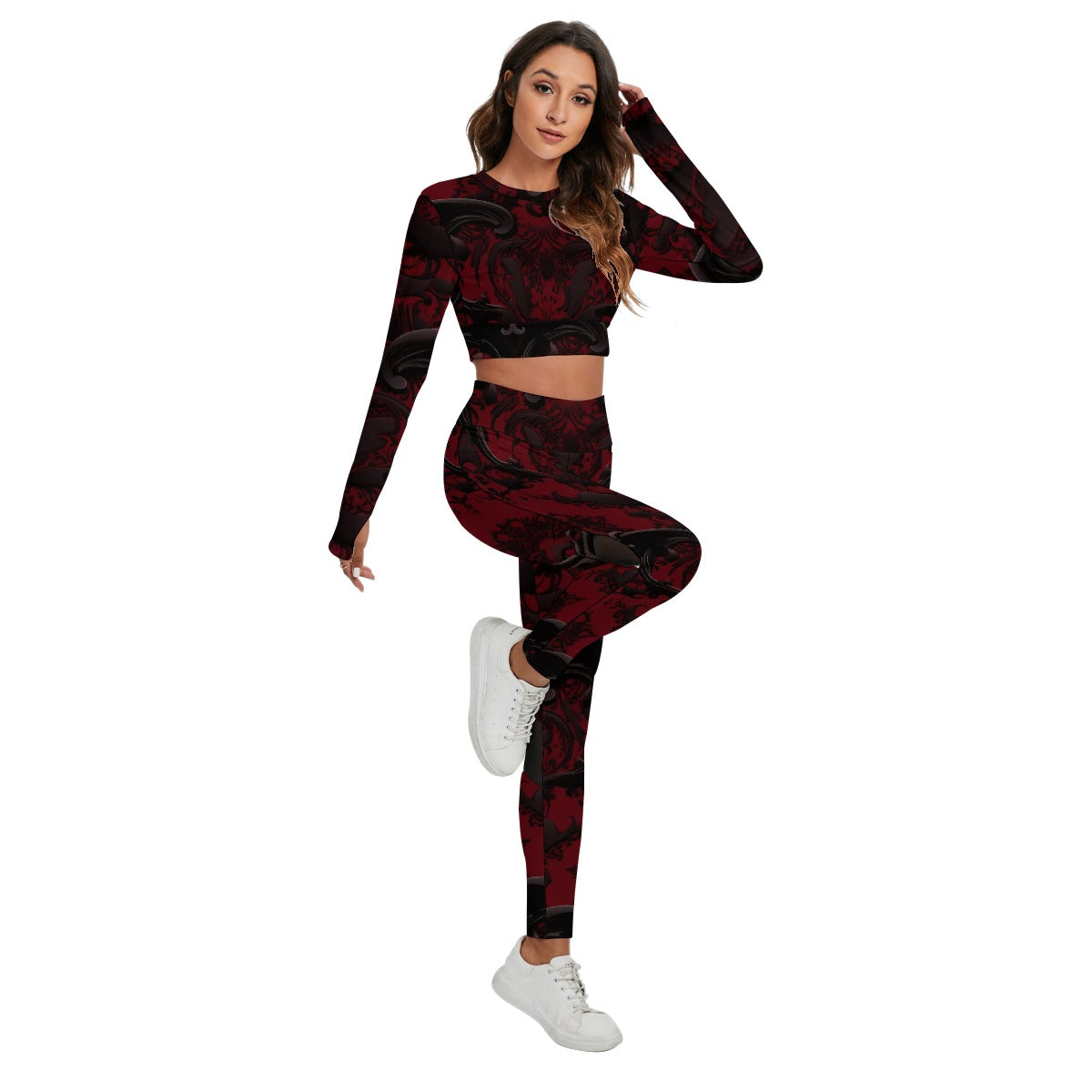 Women's Sport Set With Backless Top And Leggings "Bloody Marry"