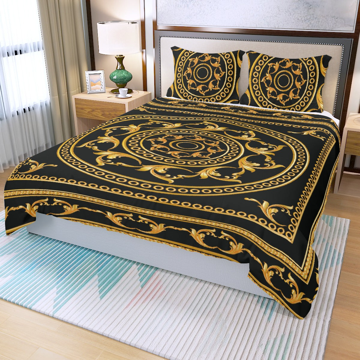 Three Piece Duvet Bedding Set Medallion