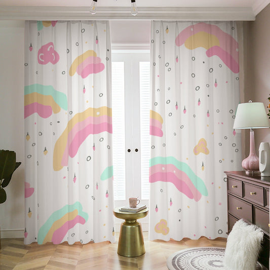 Blackout Curtains with Hooks Rainbows