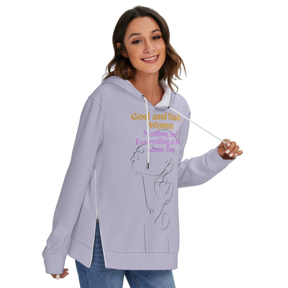 I'm the 92% Women's Heavy Fleece Zip-on-the-Side Hoodie