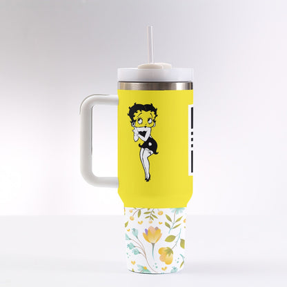 40 oz Tumbler With Handle "Hot Babe"