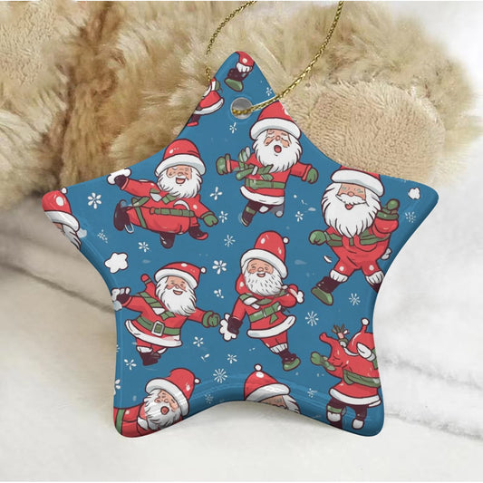 Pentagram Shape Christmas Ceramic Decoration Ornaments