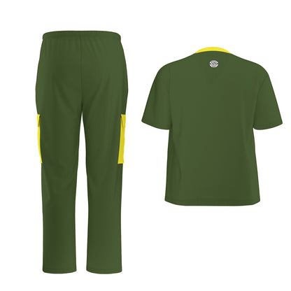 Unisex Scrub Set Birdseye Green and Yellow